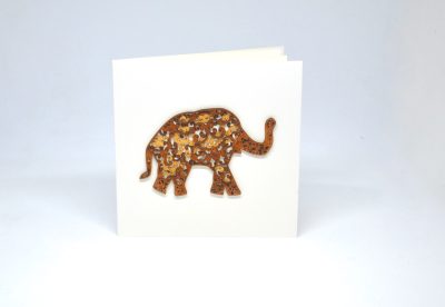 Wood-cut Card : Elephant