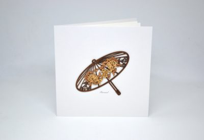 Wood-cut Card : Parasol